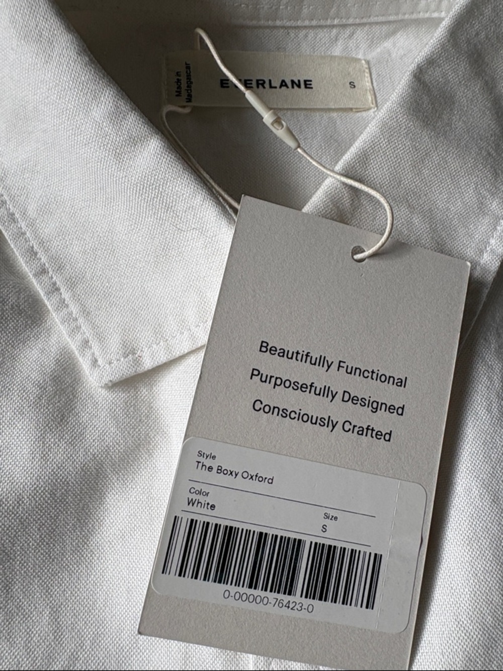 Everlane boxy oxford button up white - small - Picture 2 of 4